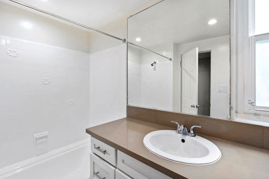 Upgraded bathroom at Krystal Terrace Apartments