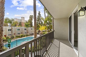 Balcony View at Parkway Plaza Apartments, Culver City, CA