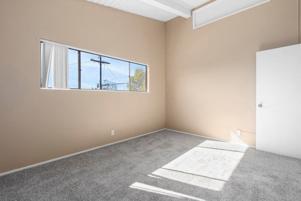 Bedroom with Vaulted Ceilings in Los Angeles Apartment