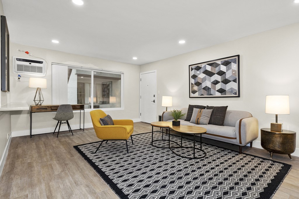 Large Living Area at Kling Trio Apartments, Valley Village, CA, 91607
