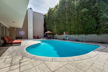 Blue Cool Pool at White Oak Terrace Apartments, Encino, CA