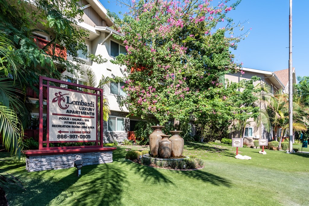 Monument Sign at Lombardi Apartments, Woodland Hills, CA