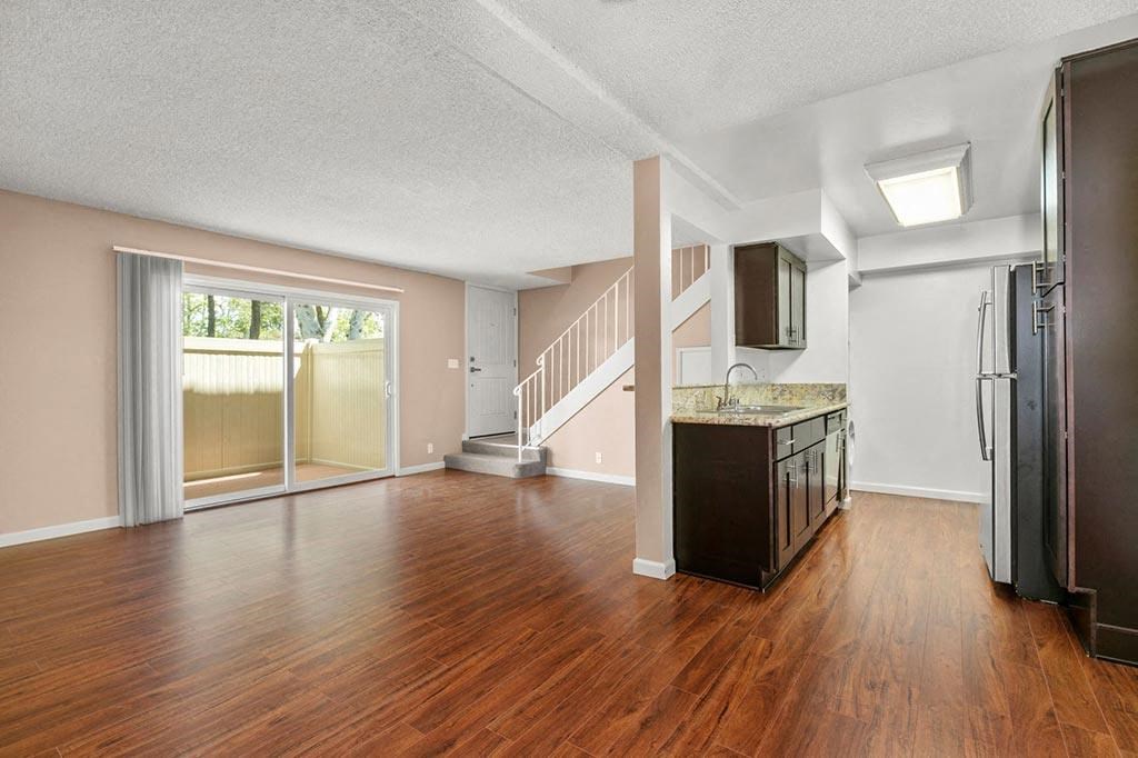 3BD/2BA Townhome Floorplan - Living Room and Kitchen at The Meadows at Westlake Village, Westlake Village, California