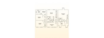 a floor plan of three different rooms of a house