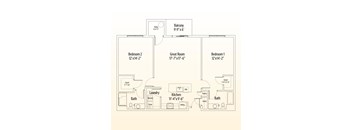 A floor plan of a home with a laundry room and a utility closet.