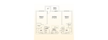 a floor plan of a house with bedrooms and a great room