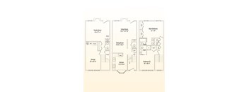 A floor plan of a house with labeled rooms and dimensions.