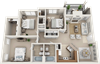 3 Bedroom 2 Bathroom floor plan A 3 Bedroom 2 Bathroom floor plan A at The Life at Westland Estates, Texas