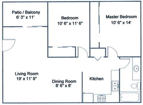 2 Bedroom Floor Plan