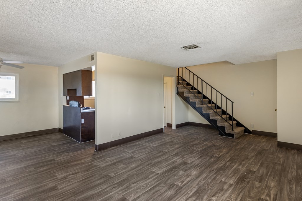Living room and kitchen