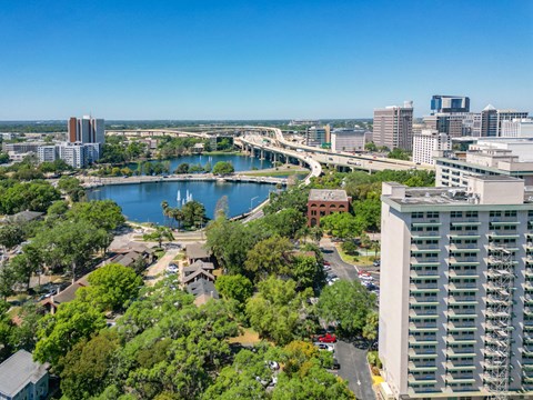 an aerial view of the city of austin