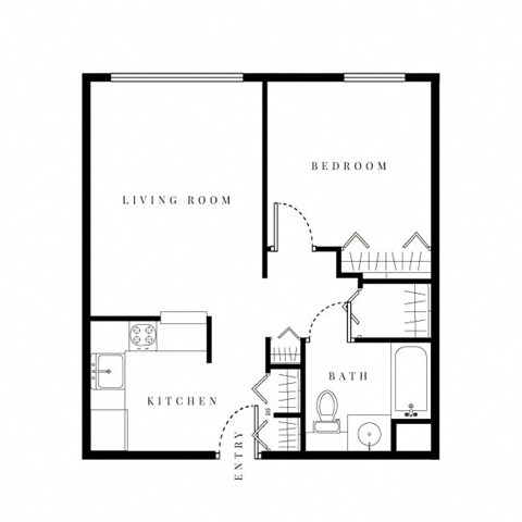 One bedroom floor plan