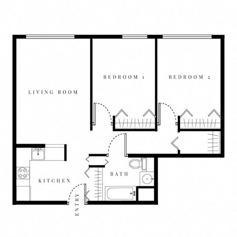 Two bedroom floor plan