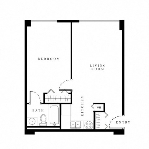 One bedroom floor plan
