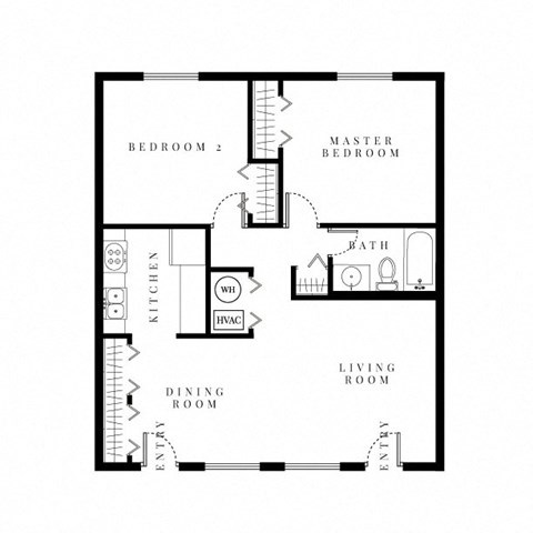 Two bedroom floor plan