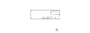 a floor plan of a 1 bedroom floor plan with roommates
