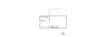 a floor plan of a house with a bedroom and a bathroom