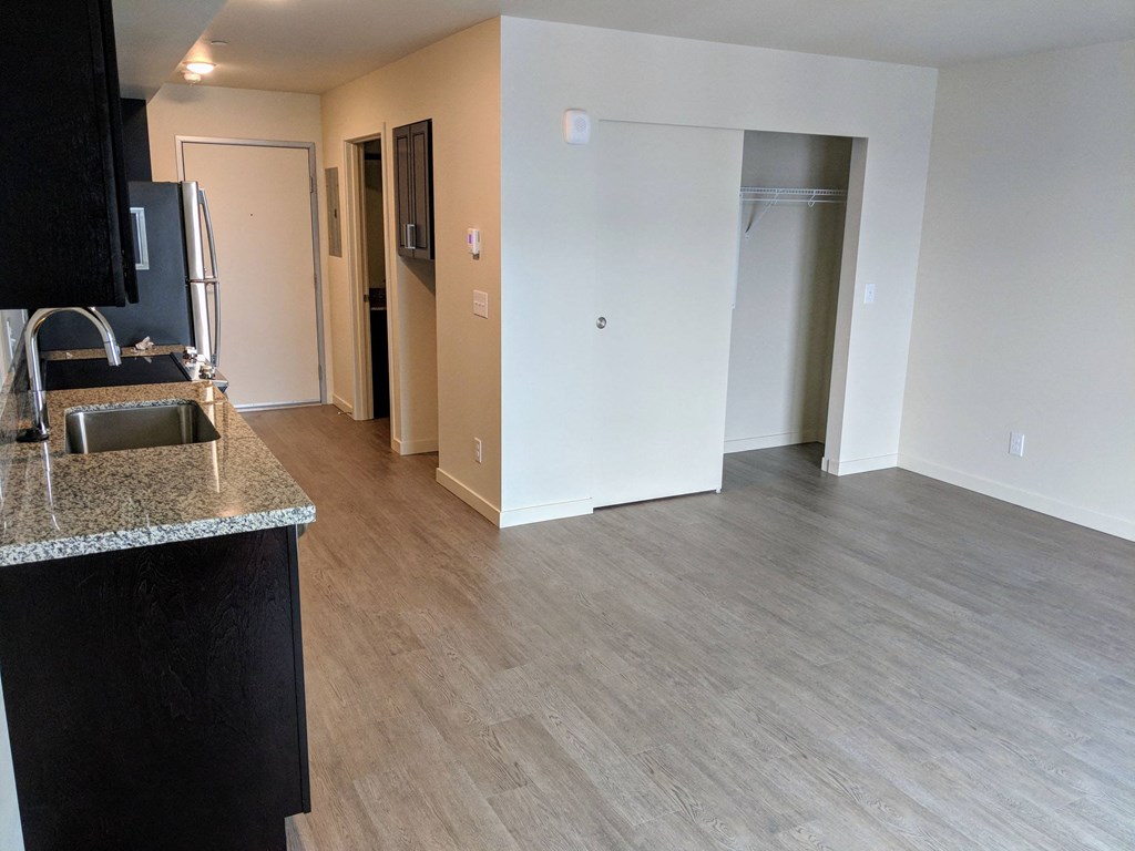 Kitchen view from living room at AJ, Washington, 98116