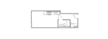 Studio Floor Plan at Junction Central, Seattle, WA