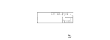a floor plan of a 1 bedroom floor plan