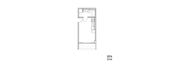Studio Floor Plan at Junction Central, Washington, 98116