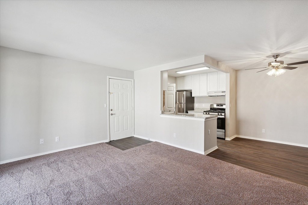 Spacious Living Area with Carpet