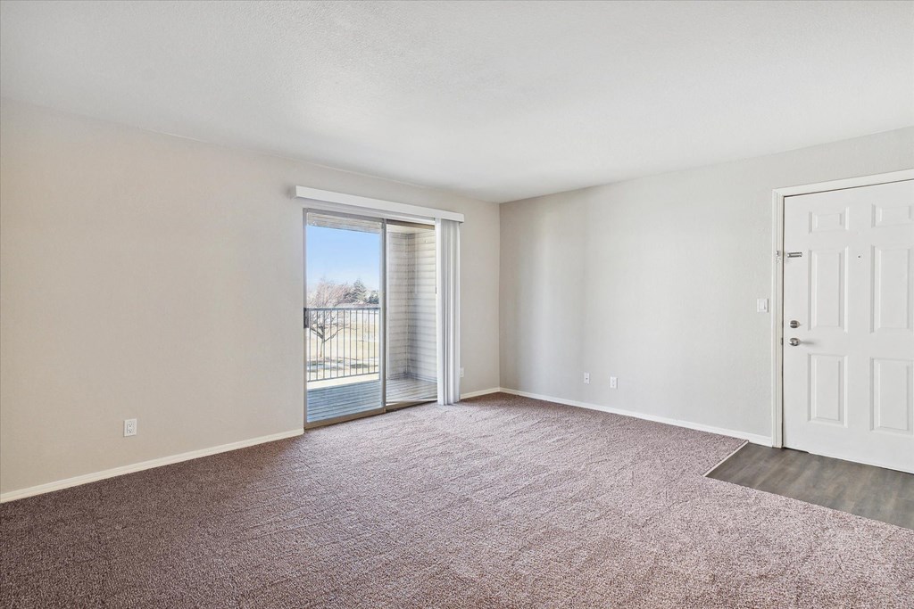Spacious Living Area with Carpet