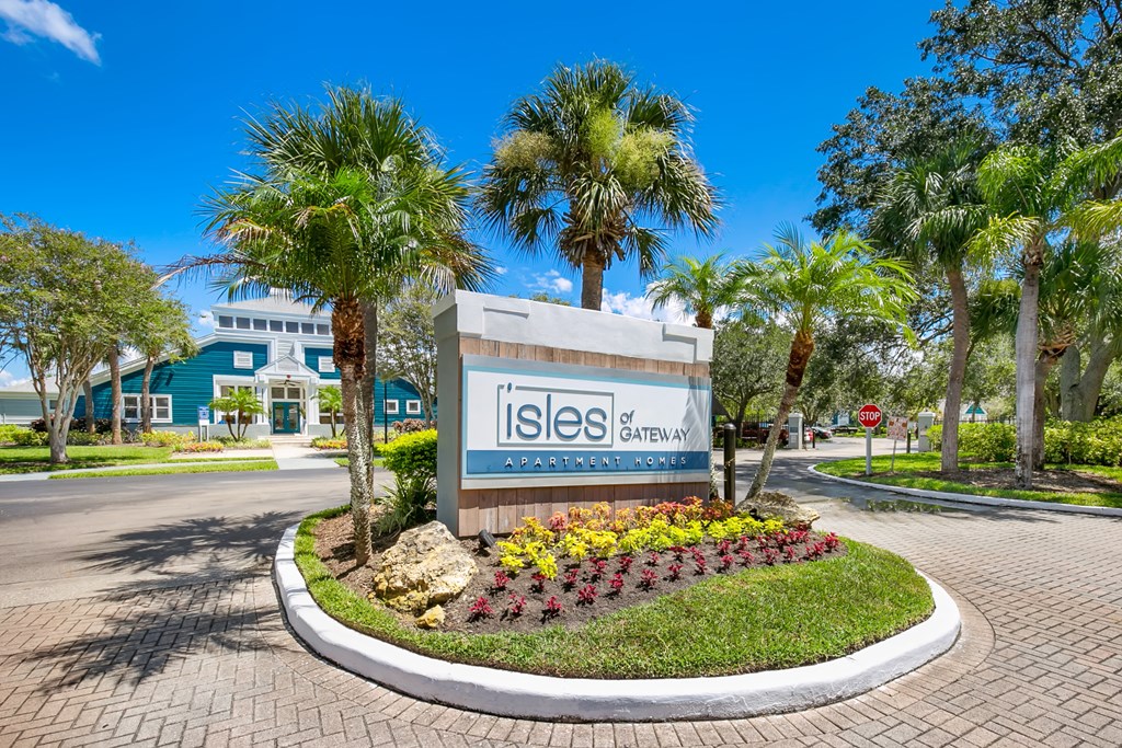 Lush Landscaping Around The Monument Sign
