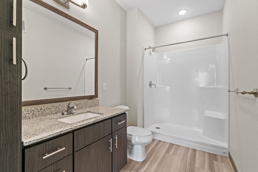 Bathroom with accessible shower