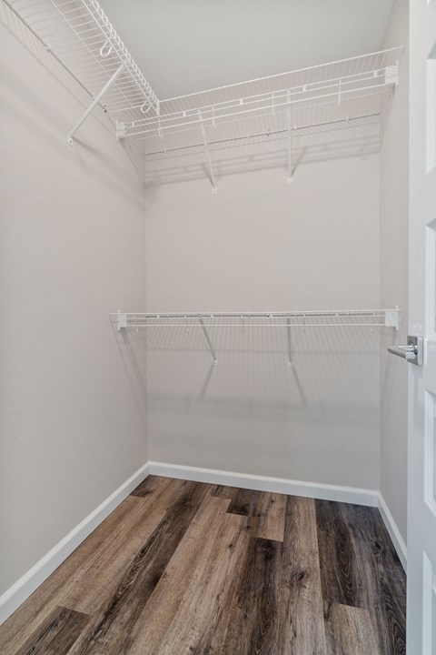 Walk-In Closet With Built-In Shelving