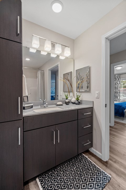 Bathroom with Built-In Shelving