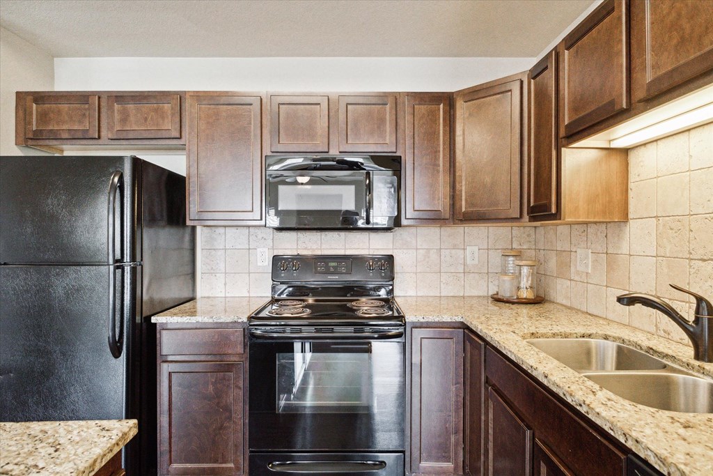 Kitchen with Black Appliances