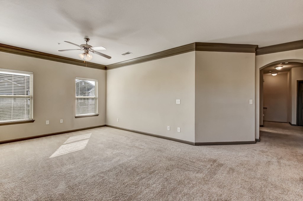 Spacious Living Area with Carpet