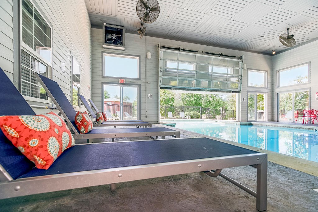 Lounger Chairs Along The Pool Sundeck