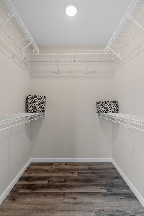 Walk-In Closet With Built-In Shelving