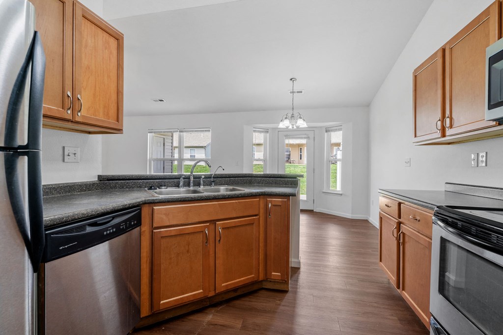 Kitchen with Wood-Style Flooring