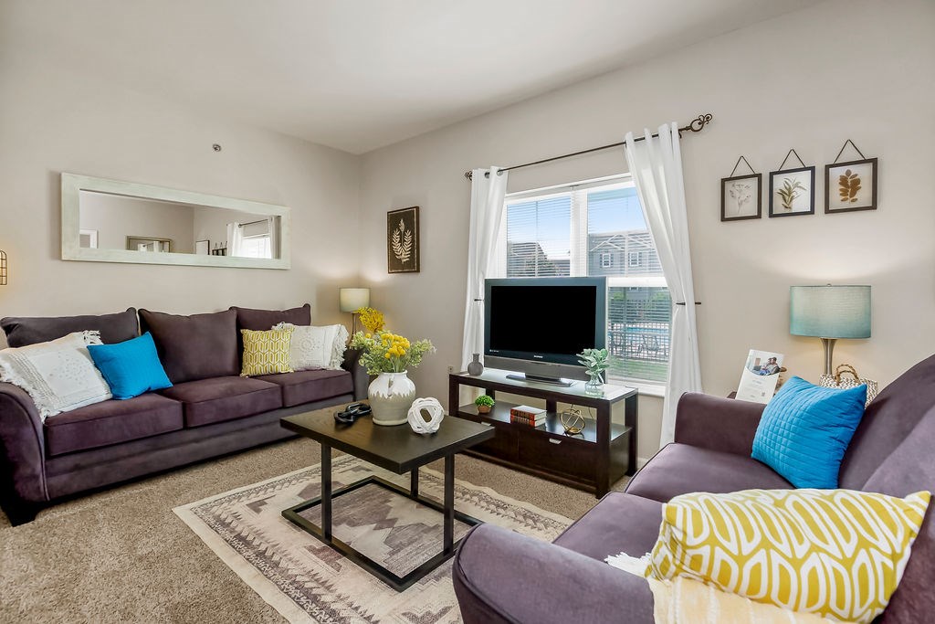 Living Room with Plush Carpeting
