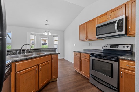 Kitchen with Wood Cabinets