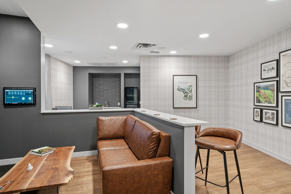 Golf Simulator Room with Lounge