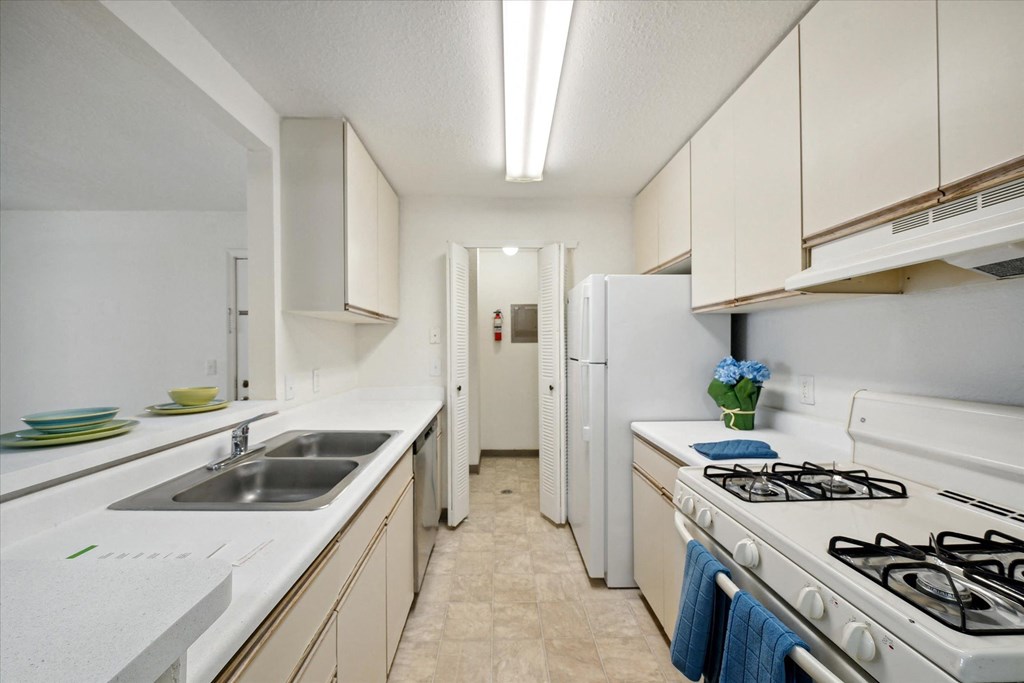 Kitchen with White Appliances