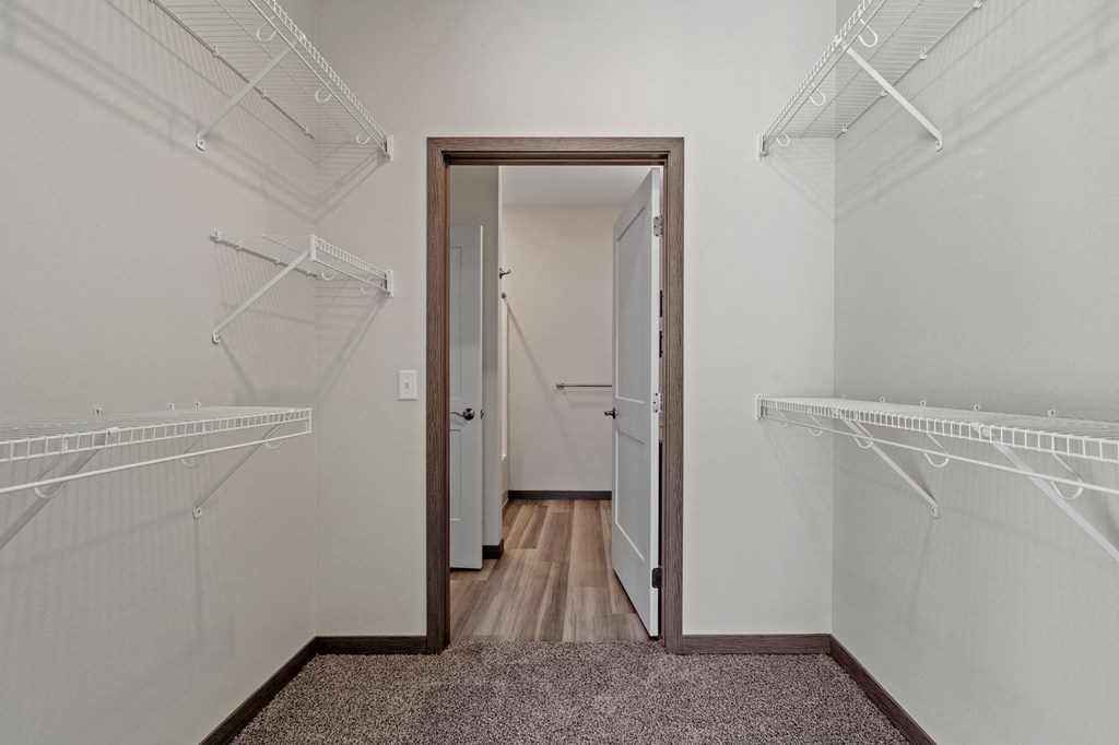 Walk-In Closet With Built-In Shelving