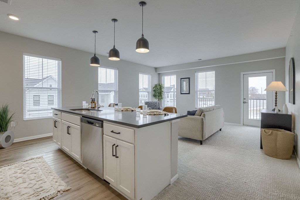 Spacious Living Area with Carpet