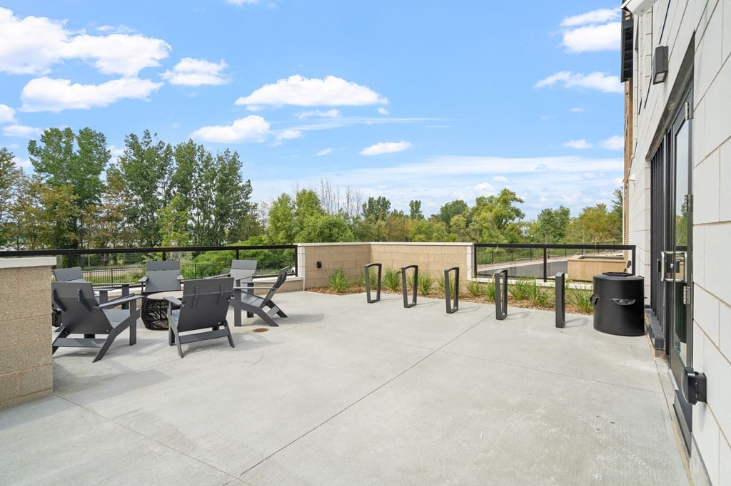 Outdoor Patio with Bike Racks