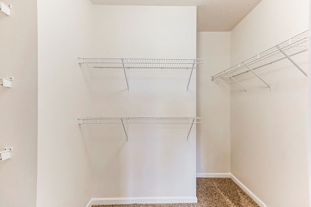 Walk-In Closet With Built-In Shelving