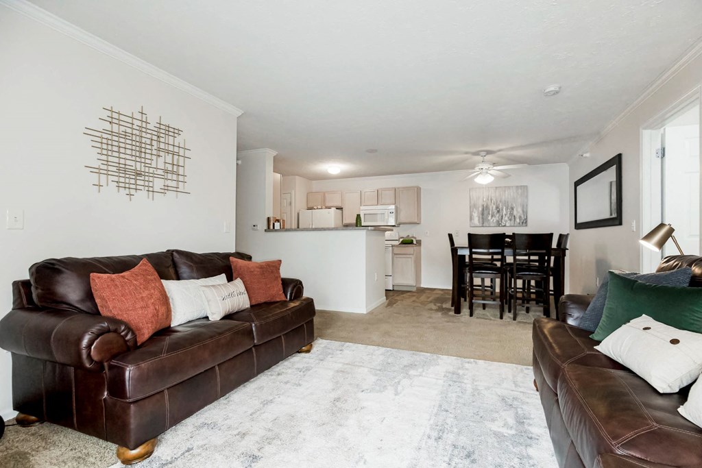 Spacious Living Area with Carpet