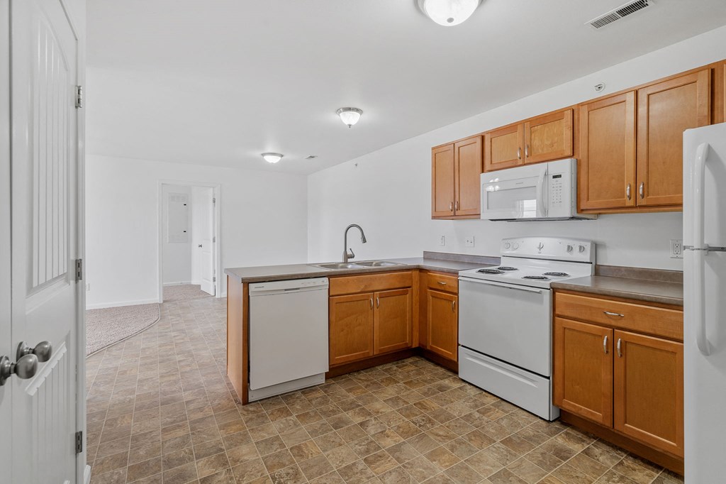 Kitchen with White Appliances