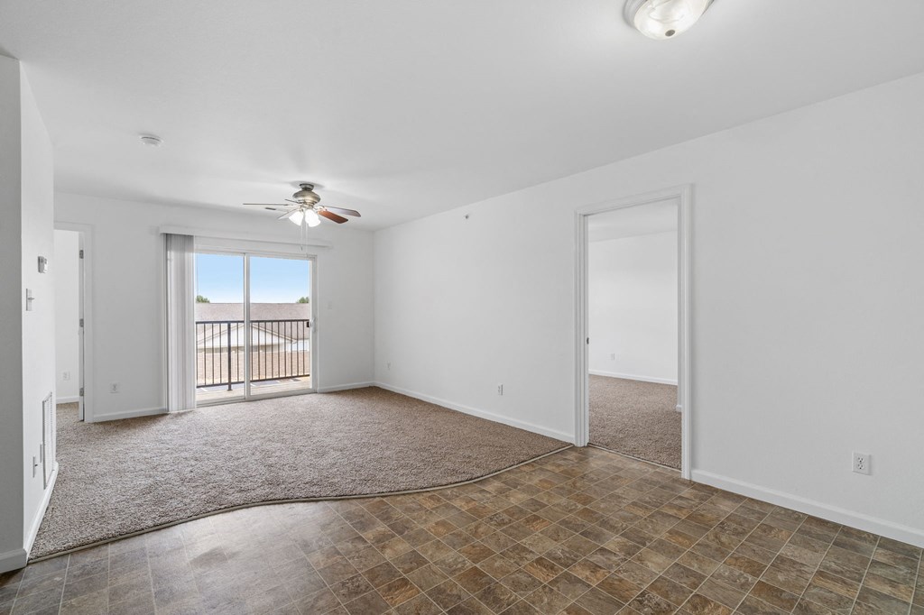 Living Area with Ceiling Fan