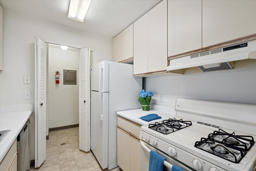 Kitchen with White Appliances