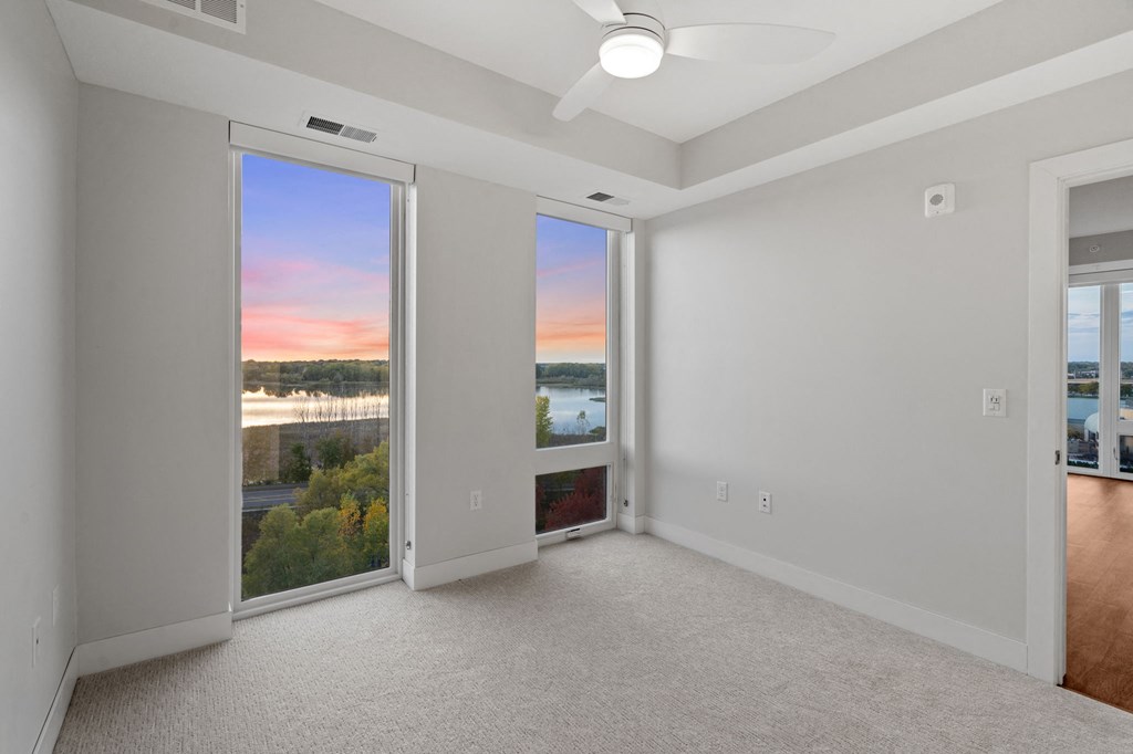 Bedroom with Floor to Ceiling Windows
