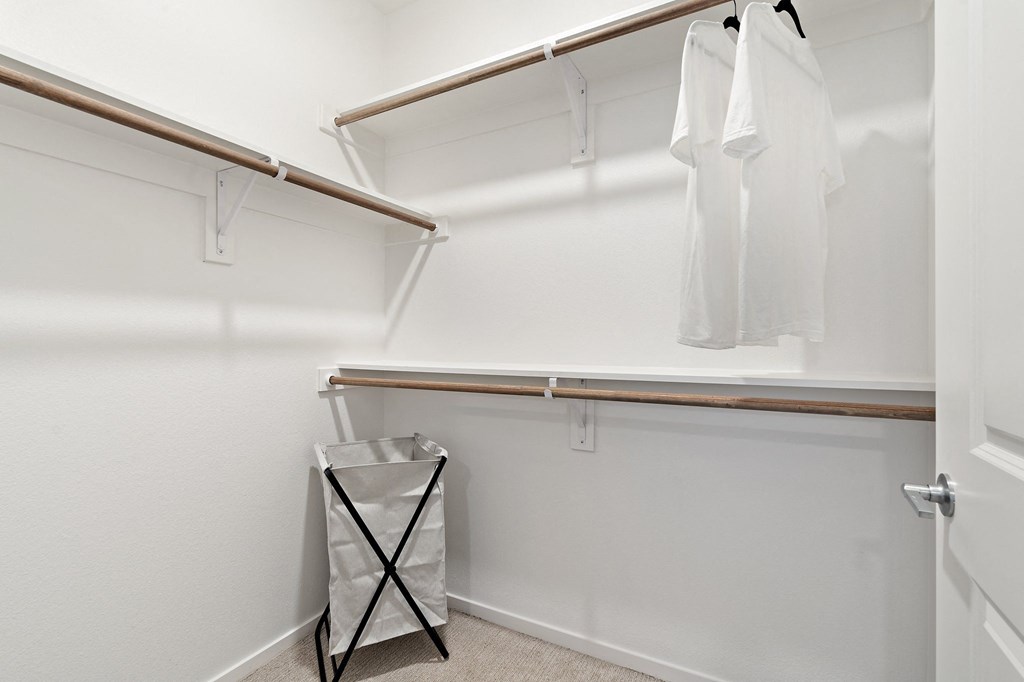 Walk-In Closet With Built-In Shelving